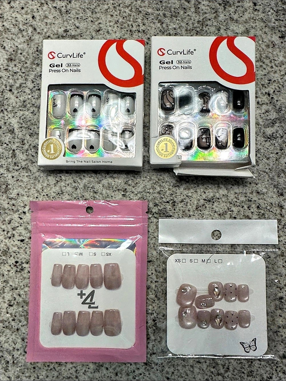 CurvLife Gel Press On Nails Bundle
